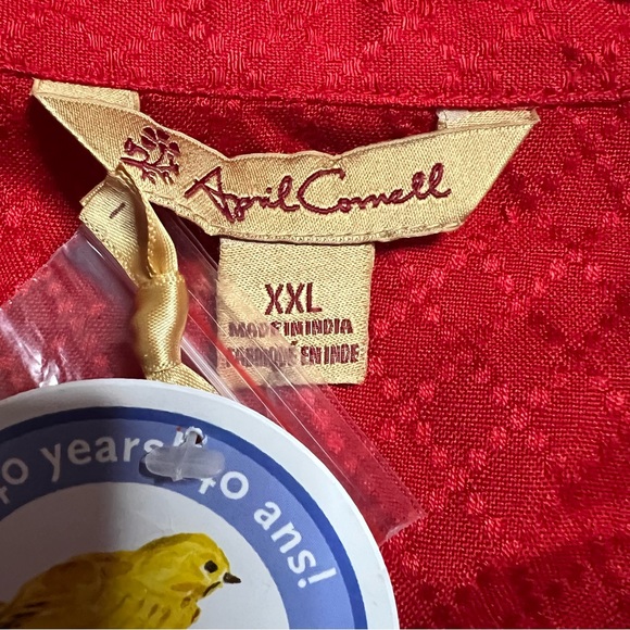 NWT April Cornell Red Floral Embroidered Prairie Cottagecore Midi Dress Sz XXL. - Picture 4 of 5